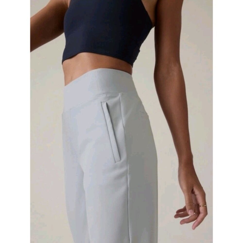 Athleta Endless Pant Size 10 Snowfall Blue Stretch High Rise Commute Pockets - Picture 2 of 11